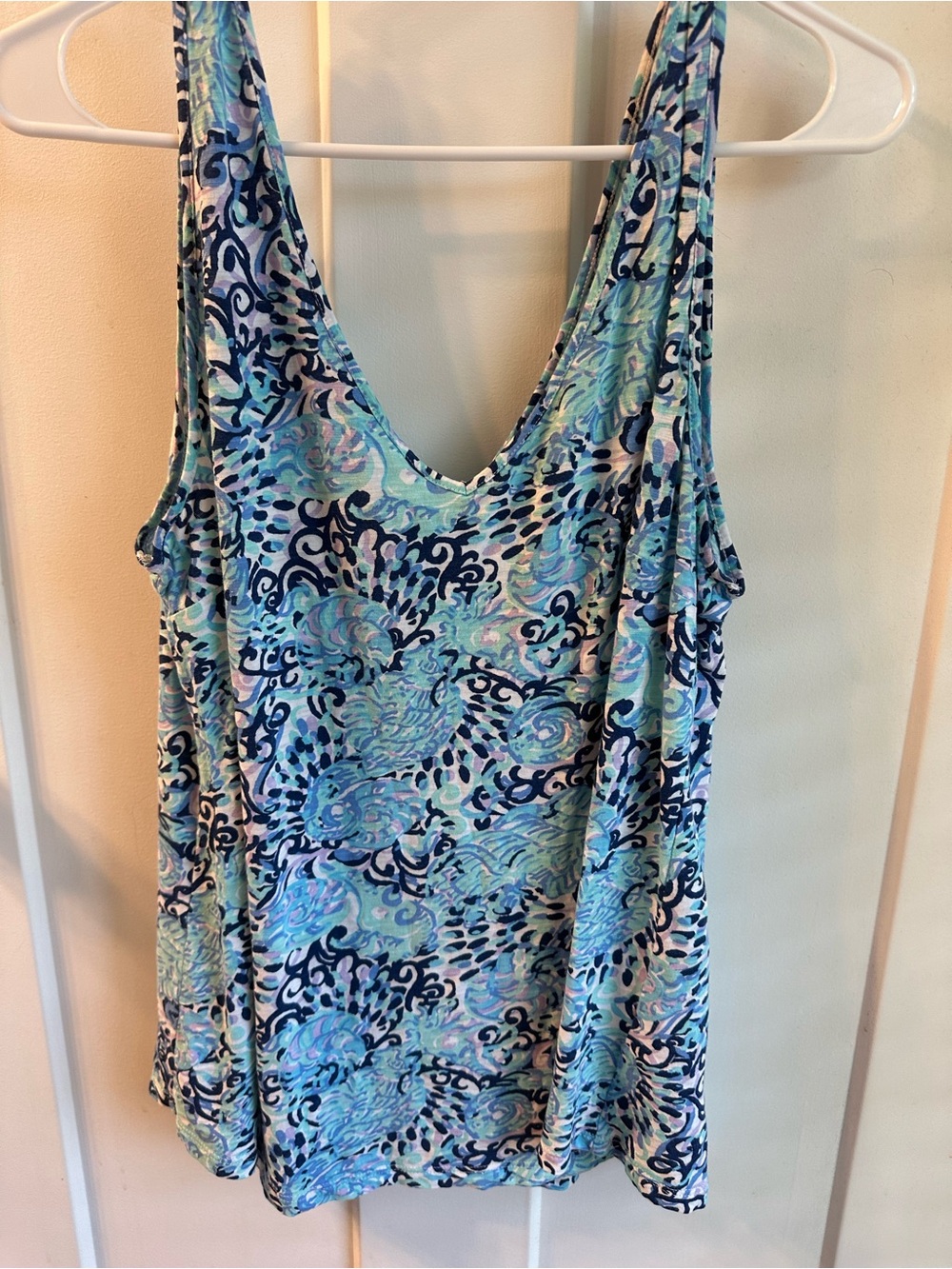 Lilly Pulitzer Blue Multi Print Tank Top